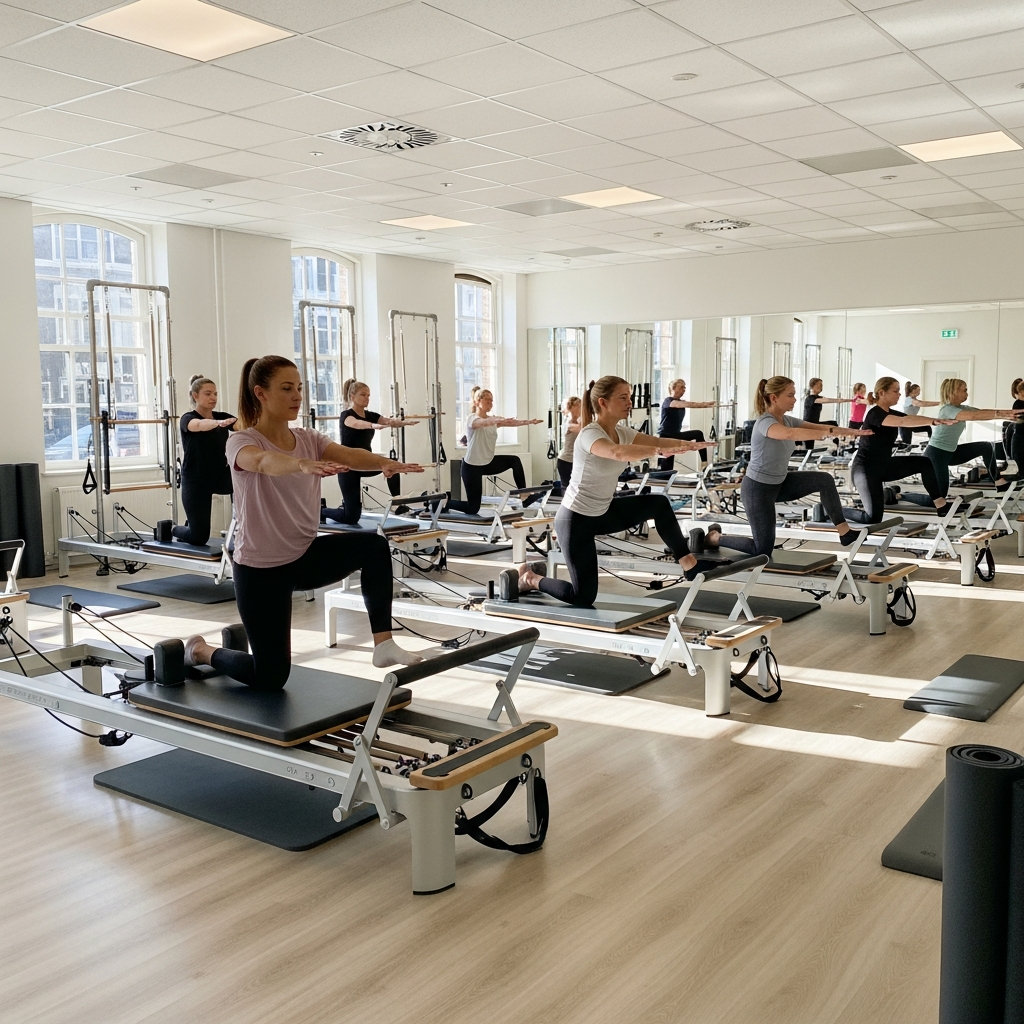 Group pilates class, Amsterdam